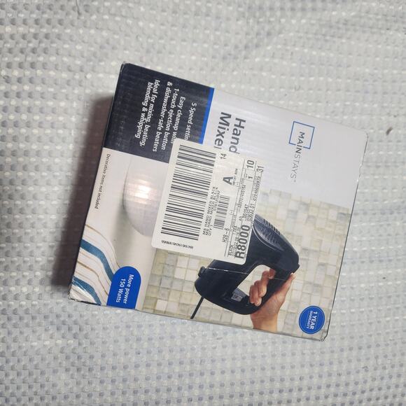 MAINSTAYS NWT BLACK 5 SPEED CORDED HAND MIXER - Picture 6 of 7